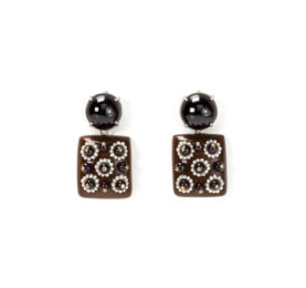 Italian Contemporary Art Gian Luca Bartellone: Earrings jewelry with gold 18kt, silver, garnets, pearls