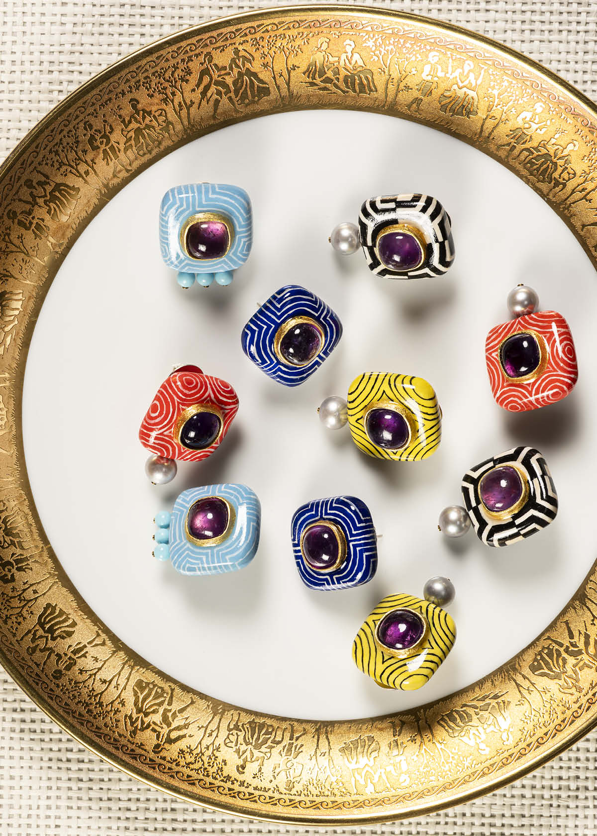 Contemporary earrings Hypno collection Gian Luca Bartellone Bodyfurnitures Italy