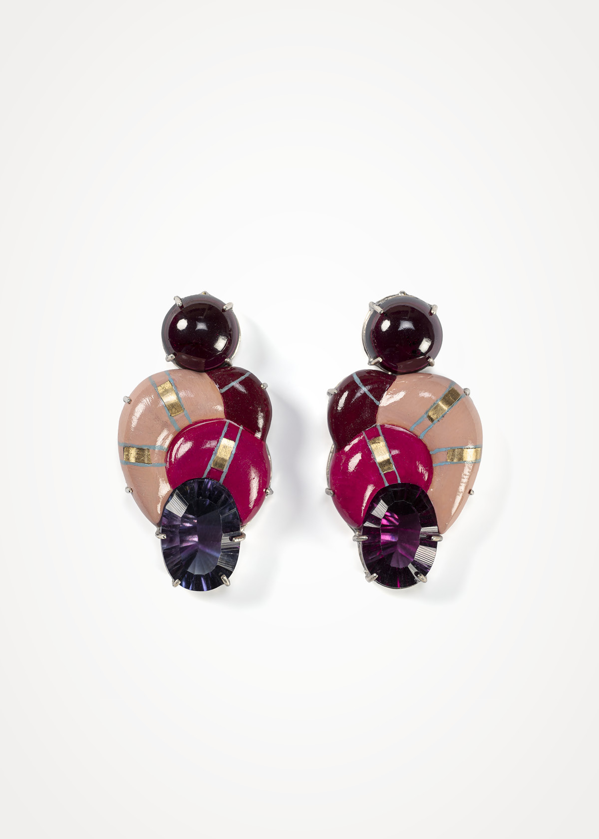 contemporary art jewelry garnets fluorite italy bartellone 2