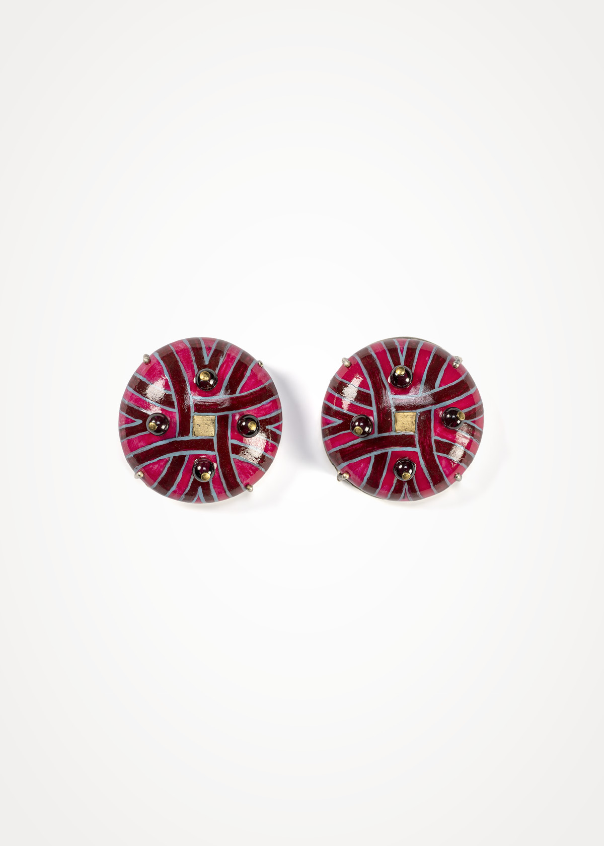 contemporary jewelry earrings gold inlays italy gian luca bartellone
