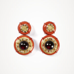 italian contemporary jewelry red earrings tourmalines pearls gian luca bartellone 2