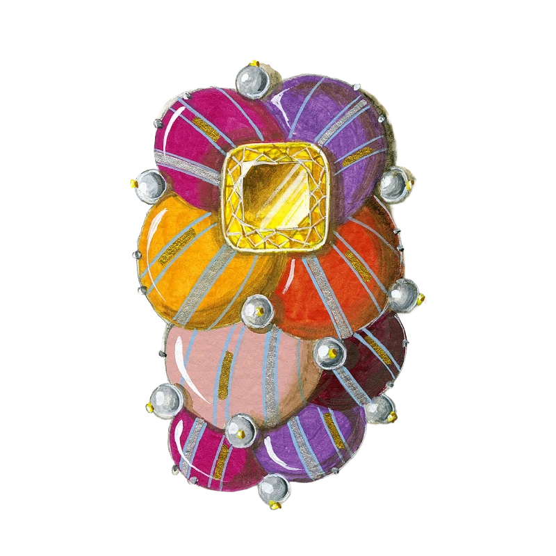 contemporary brooch strong identity vivid colors bodyfurnitures